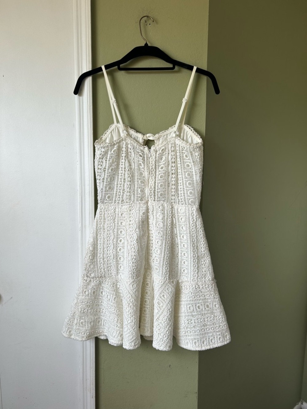 by the way Del Crochet Off-White Lace Mini Dress Sz S - Picture 8 of 9